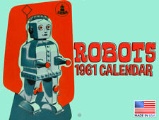 Robots 1961 Dates Vintage 2023 Wall Calendar Scifi Gift Large 18 Monthly Planner picture