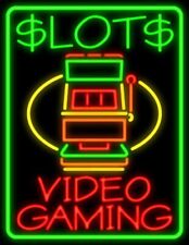 New Slots Video Gaming Real glass Neon Sign 32