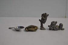 Vintage Pewter Animals Fairy Garden Squirrel Koala Crab Scoop Marked Collectible picture