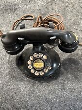 Western Electric Black Tabletop Rotary Telephone E1 Handset Vintage 1940s picture