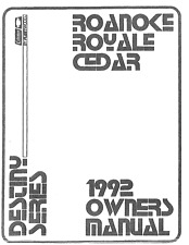1992 COLEMAN Destiny Roanoke Royale Cedar Trailer Owners Manual Coil Bound picture