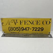 🪧👍Signs Advertising Fence METAL Vintage Man Cave A.V. FENCE picture
