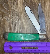 Vintage Green Troublesome Creek Stainless Steel 2 Blade Folding Pocket Knife picture