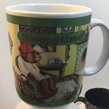 Vintage Sleepytime Sleepy Bear Family Coffee Tea Mug Celestial Seasonings 1993 picture