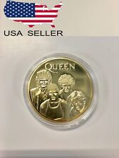 QUEEN Bohemian Rhapsody challenge coin + CASE Freddie Mercury Souvenir ROCKBAND picture