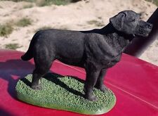 Living Stone Vintage Black Labrador Retriever On Grass Pedestal No Flaws USA picture