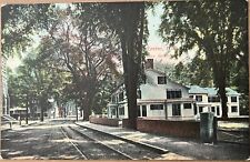 Exeter NH Governor Bells House Dirt Road Tracks VTG New Hampshire Postcard 1909 picture
