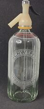 Vintage 30 FL Oz Schweppes Soda Water Seltzer Bottle Syphon  Aust Etched Glass❗ picture