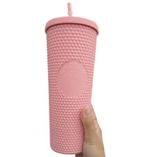Pink Matte- 2022 Starbucks 24oz/710ml Cold Drink Cup Diamond Studded Tumbler picture