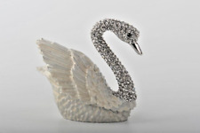 Keren Kopal  white Swan  Trinket Box Decorated with Austrian Crystals picture