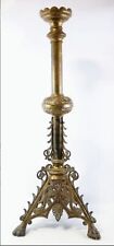 + Large Antique Vintage Middle East Brass Paschal Candlestick picture