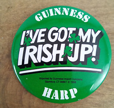 VTG 1988 Guinness Harp Beer Pinback I've Got My Irish Up Green 3