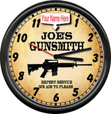 Personalized Gunsmith Firearms AR-15 Rifle Gun Shop Sales Retro Wall Clock picture
