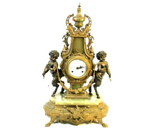 Clock, Vintage,  Mantel, Gilt Brass, & Onyx, Decorative,  Clock, Gorgeous picture