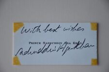 Prince Sadruddin Aga Khan Personnel Card Original Autograph 1933-2003 picture