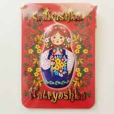 Russian Traditional Babushka Matryoshka Red Nesting Doll Souvenir Fridge Magnet picture
