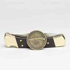 New Buck Knives 110 Folding Hunter with Coin, 120th Anniversary Knife Tin picture