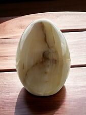 Rare XL 8 inch Cream Color Polished Onyx Egg Vintage Chakra Grounding Protection picture