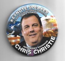 2012 pin Chris CHRISTIE pinback KLEYNOTE Speaker TAMPA RNC NJ Governor picture