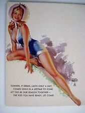 Vintage Advertising Blotter w/ Pin-Up by Earl Moran for Crowder Jr. Co. * picture