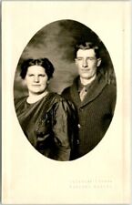 PARSONS, Kansas RPPC Photo Postcard Couple Portrait ELECTRIC STUDIO Blind Stamp picture