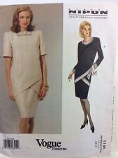 1990s Vogue 1154 VTG Sewing Pattern Albert Nipon Dress Size 6 8 10 Assymetrical picture