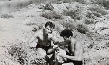 Shirtless Couple Men Handsome Affectionate Young Guys Gay Interest Vintage Photo picture