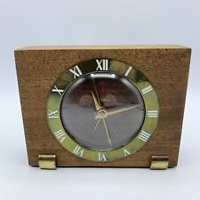 Vintage Telechron Electric Alarm Clock Wood Brass Model 7H141 USA Working picture