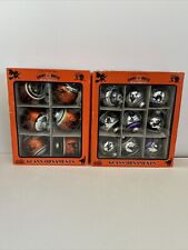 Christopher Radko Shiney Brite Halloween Glass Ornaments Set of Witches Cats Owl picture