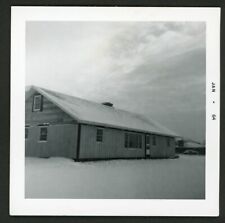 Ugly Suburban Ranch House Winter Clouds Snow Photo Snapshot 1960s Suburbia picture