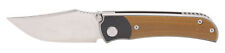 Two Sun Folding Knife Brown Linen Micarta/CF/ Ti Handle D2 TS301-D2 picture