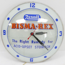 VTG Double Bubble Rexall Bisma Rex Pharmacy Drug Store Lighted Clock Working Rar picture