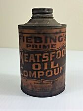 Antique Neatsfoot Oil Compound by FIEBING'S . Old can  with paper label. picture