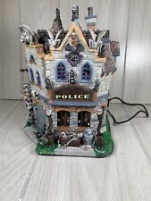 Halloween decoration Lemax Spooky Town Dead City Police Station Light sound Rare picture
