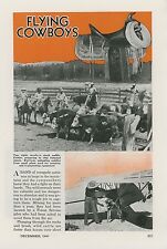 1940 Magazine Article Flying Cowboys Use Airplanes & Advances Victorville Ranch picture
