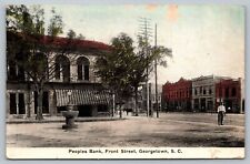 Postcard Peoples Bank Front Street Georgetown South Carolina SC c 1912 picture