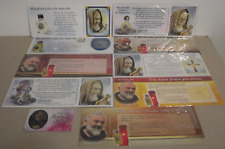 Lot 10pc religious prayer cards blessed healing oil some have hardened see photo picture
