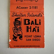 Vintage 1960s Bali Hai Point Loma San Diego Tiki Bar Matchbook Cover picture
