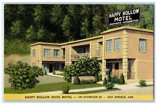 Hot Springs Arkansas Postcard Happy Hollow Hotel Motel Fountain Exterior c1940 picture