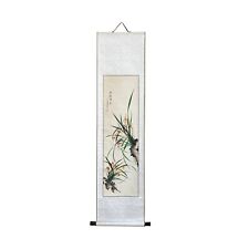 Chinese Color Ink Green Leaves Flower Scroll Painting Wall Art ws2237 picture