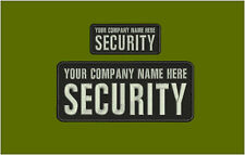 CUSTOM SECURITY EMBROIDERY PATCH 4X10 AND 2X5 HOOK ON BACK  BLK/SILVER picture
