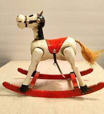 Enesco Vintage 1979 Musical Wood Rocking Horse Music Box Toy Land Working  Music picture