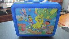 VINTAGE SESAME STREET PLASTIC LUNCH BOX W THERMOS picture