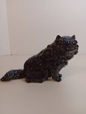 Vintage Shafford Black Persian Cat Figurine with Orange Eyes 6