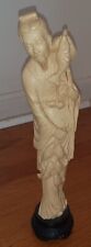 Vintage Chinese Excellent Carved Resin Emperor Statue Fish With Stand 13
