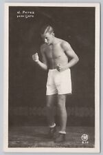 RPPC Handsome Male Blond Shirtless Boxer Postcard 1910s 