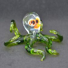 Glass Octopus Figurine - Blown Glass Octopus Paperweight - Green Glass Octopus picture
