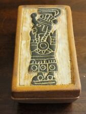 Prehispanic influenced Tribal handcrafted Clay box 5.5