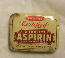 Certified Aspirin Vintage Medicine Pocket Tin picture