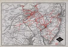 1924 Antique Reading Lines Railroad Map Vintage Reading Railway Map 1441 picture